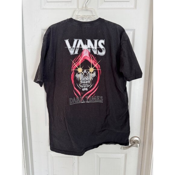 Vans Dark Times Graphic Print Skull Short Sleeve Classic Fit T-Shirt Size XL - Picture 7 of 9